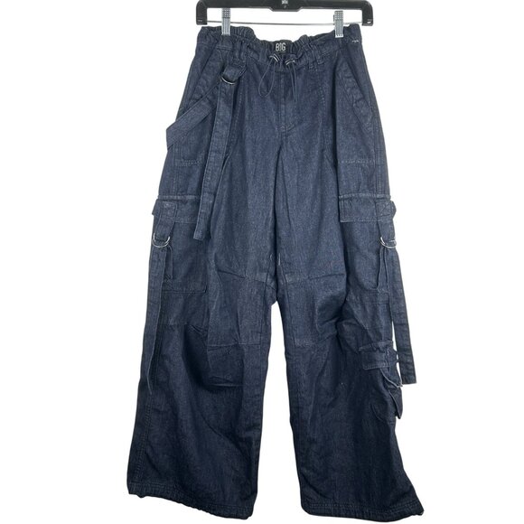 BDG  Urban Outfitters Strappy Cargo Relaxed Baggy Tech Jeans Low Rise Small - Picture 11 of 16